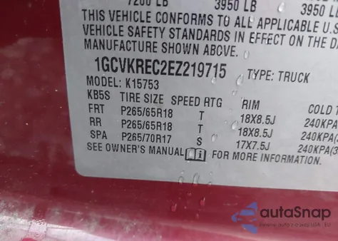 2014 Chevrolet Silverado 1500 2Lt z USA, uszkodzony, nr VIN 1GCVKREC2EZ219715